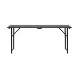 BLACK WOOD TOP DINING TABLE       - DINING TABLES